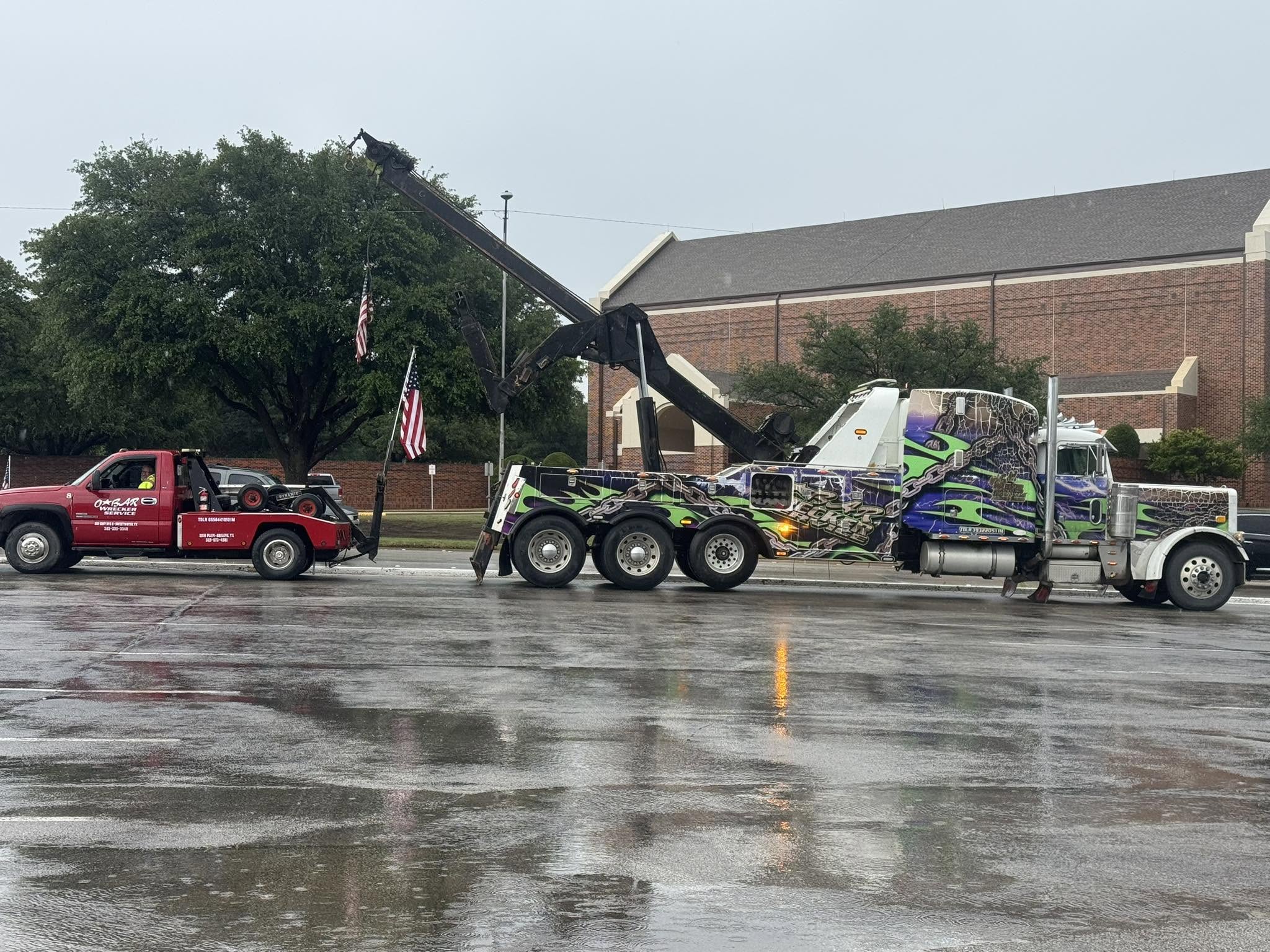 O'Bar recovery equipment in wet weather